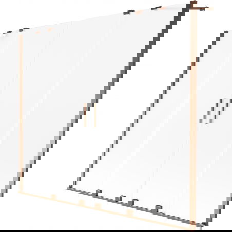 Mexen Velar Διπλό παραβάν μπανιέρας 2 πτυσσόμενο 200 x 150 cm, παγετός, ροζ χρυσό