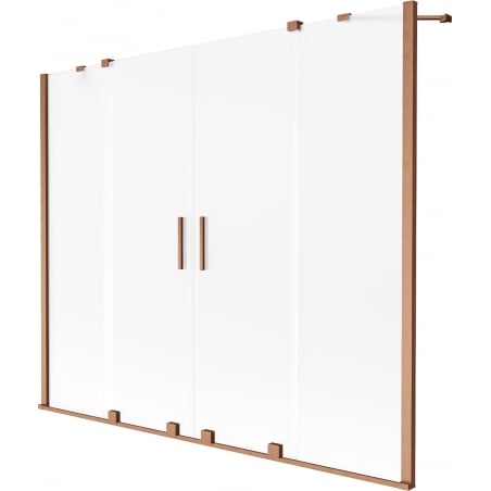 Mexen Velar Duo 2-wing sliding bath screen 200 x 150 cm, frost, brushed copper - 896-200-000-32-65