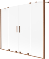Mexen Velar Duo 2-wing sliding bath screen 200 x 150 cm, frost, brushed copper - 896-200-000-32-65