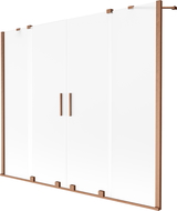 Mexen Velar Duo badscherm tweedelig schuifbaar 200 x 150 cm, ijs, geborsteld koper - 896-200-000-32-65