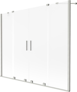 Mexen Velar Duo vannitoa vaher 2-osaline libistatav 200 x 150 cm, härmas, harjatud nikkel - 896-200-000-32-97