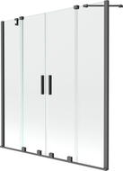 Mexen Velar Duo vannitoa kaheastmeline 2-osaline liuguks 150 x 150 cm, läbipaistev, relvmetall - 896-150-000-02-95