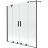 Mexen Velar Duo kahepoolne duššisein, 2-osaline lükand 160 x 150 cm, läbipaistev, gun metal - 896-160-000-02-95