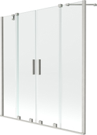 Mexen Velar Duo parawan nawannowy 2-skrzydłowy rozsuwany 160 x 150 cm, transparent, nikiel szczotkowany - 896-160-000-02-97
