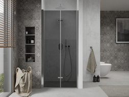 Mexen Lima folding shower door 80 cm, graphite, chrome - 856-080-000-01-40