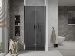 Mexen Lima vouwwand douchedeur 80 cm, grafiet, chroom - 856-080-000-01-40