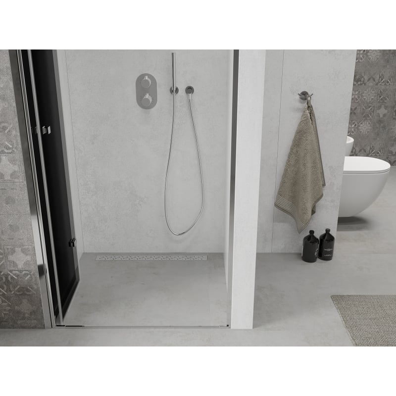 Mexen Lima folding shower door 80 cm, graphite, chrome - 856-080-000-01-40