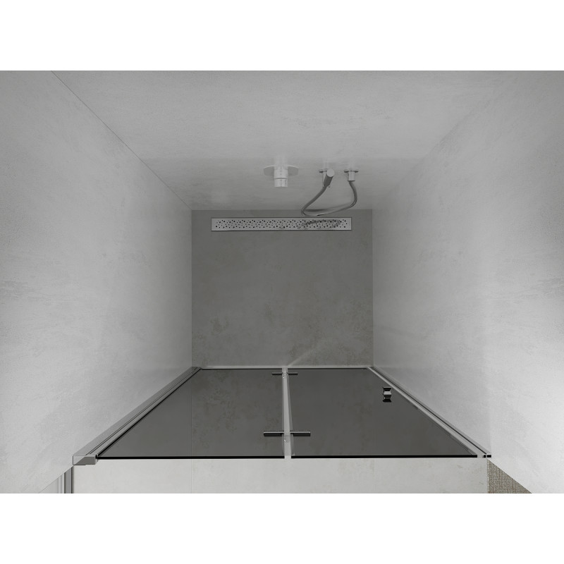 Mexen Lima faltbare Duschabtrennung 80 cm, Graphit, Chrom - 856-080-000-01-40