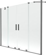 Mexen Velar Duo paroi de baignoire 2 volets coulissants 200 x 150 cm, transparent, métal gun - 896-200-000-02-95