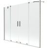 Mexen Velar Duo Badewannenfaltwand 2-flügelig verschiebbar 200 x 150 cm, transparent, gebürsteter Nickel - 896-200-000-02-97