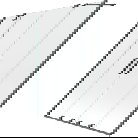 Mexen Velar Duo badkarsskydd med 2 skjutbara dörrar 140 x 150 cm, transparent, gun metal - 896-140-000-02-95