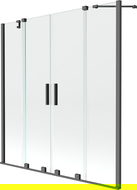 Mexen Velar Kaksiosainen liukuva kylpyammeen suojaseinä, 2-osainen, 140 x 150 cm, läpinäkyvä, gun metal - 896-140-000-02-95