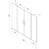 Mexen Velar Duo paroi de baignoire 2 volets coulissants 140 x 150 cm, transparent, nickel brossé - 896-140-000-02-97