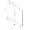 Mexen Velar Duo vannitoa vahesein 2-osalise pööratav 140 x 150 cm, läbipaistev, harjatud nikkel - 896-140-000-02-97