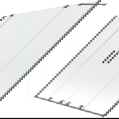 Mexen Velar Duo-Duschwand, 2-flügelig, verschiebbar, 170 x 150 cm, transparent, Gun Metal - 896-170-000-02-95