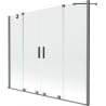 Mexen Velar Duo vannitoasirm 2-osaline lükand 170 x 150 cm, läbipaistev, relvmetall - 896-170-000-02-95