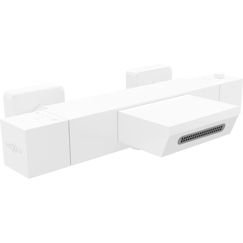 Mexen Cube Thermostatic Bath Mixer, White - 77360-20