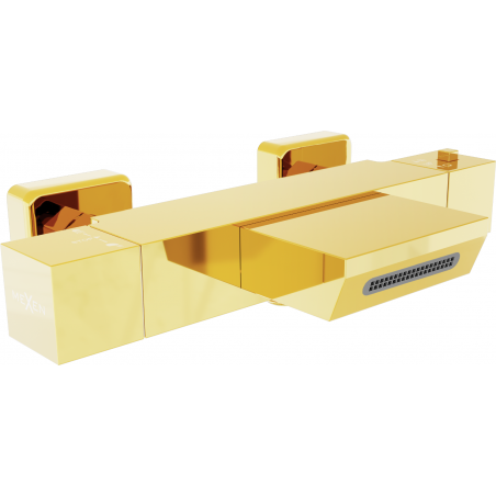 Mexen Cube Thermostat-Badewannenarmatur, gold - 77360-50