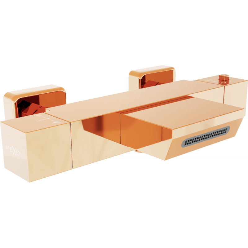 Mexen Cube termostaattinen kylpyammehana, ruusukulta - 77360-60