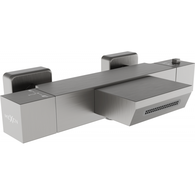 Mexen Cube termostatisk badkarsblandare, grafit - 77360-66