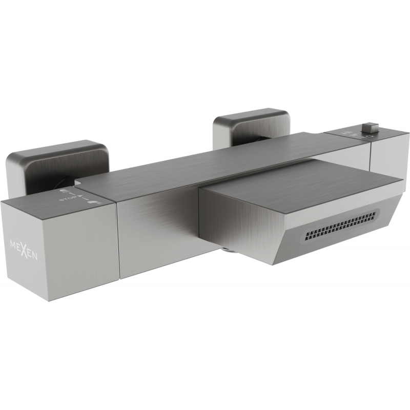 Mexen Cube thermostatische badkraan, grafiet - 77360-66