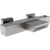 Mexen Cube thermostatic bathtub faucet, brushed gun gray - 77360-66