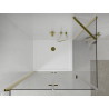 Mexen Lima folding shower cabin 80 x 70 cm, transparent, gold + Flat tray - 856-080-070-50-00-4010