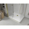 Mexen Lima folding shower cabin 80 x 70 cm, transparent, gold + Flat tray - 856-080-070-50-00-4010