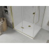 Mexen Lima folding shower cabin 80 x 70 cm, transparent, gold + Flat tray - 856-080-070-50-00-4010