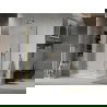 Mexen Lima faltbare Duschkabine 80 x 70 cm, transparent, gold + Duschwanne Flat - 856-080-070-50-00-4010