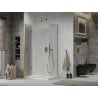 Mexen Lima cabine de douche pliante 80 x 90 cm, transparent, dorée + receveur plat - 856-080-090-50-00-4010