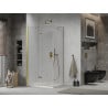 Mexen Lima folding shower cabin 80 x 100 cm, transparent, gold + Flat tray - 856-080-100-50-00-4010