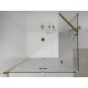 Mexen Lima Duschkabine faltbar 90 x 70 cm, transparent, gold + Duschwanne Flat - 856-090-070-50-00-4010