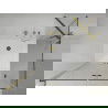 Mexen Lima opklapbare douchecabine 90 x 80 cm, transparant, goud + Flat douchebak - 856-090-080-50-00-4010