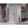 Mexen Lima folding shower cabin 90 x 80 cm, transparent, gold + Flat tray - 856-090-080-50-00-4010
