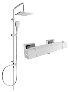 Mexen Tord opbouw doucheset met regendouche en thermostatische douchekraan Cube, chroom - 77200200-00