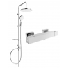 Mexen Cube Erik exposed shower set with rain showerhead and thermostatic shower mixer, chrome - 77200205-00
