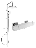 Mexen Erik opbouwdouche set met regendouche en thermostatische douchekraan Cube, chroom - 77200205-00