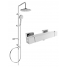 Mexen Carl exposed shower set with a rain showerhead and thermostatic shower mixer Cube, chrome - 77200240-00