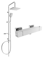 Mexen Sven exposed shower set with rain shower and thermostatic shower mixer Cube, chrome - 77200262-00