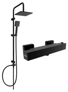 Mexen Cube Tord ytduschset med takdusch och termostatblandare, svart - 77200200-70