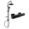 Mexen Erik ensemble de douche en saillie avec tête de douche et mélangeur thermostatique Cube, noir - 77200205-70
