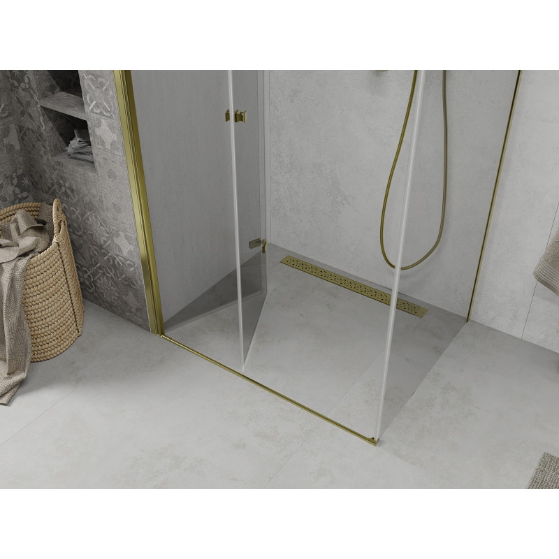 Mexen Lima kokkupandav dušinurk 70 x 100 cm, läbipaistev, kuldne - 856-070-100-50-00