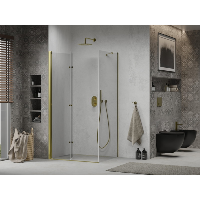 Mexen Lima kokkupandav dušinurk 70 x 100 cm, läbipaistev, kuldne - 856-070-100-50-00