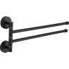 Mexen toallero giratorio doble, negro - 7039242-70