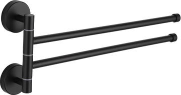 Mexen double swivel towel rack, black - 7039242-70