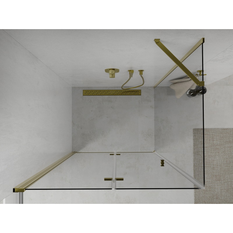 Mexen Lima kokkupandav dušinurk 70 x 100 cm, läbipaistev, kuldne - 856-070-100-50-00