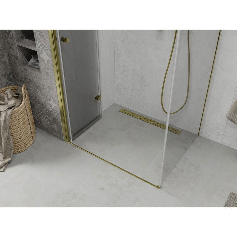 Mexen Lima πτυσσόμενη καμπίνα ντους 80 x 90 cm, διάφανη, χρυσή - 856-080-090-50-00