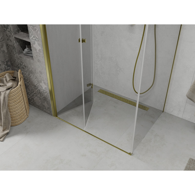 Mexen Lima cabine de douche pliable 100 x 90 cm, transparent, or - 856-100-090-50-00