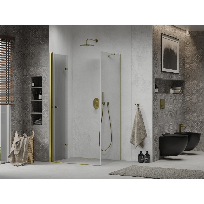 Mexen Lima kokkupandav dušinurk 100 x 90 cm, läbipaistev, kuldne - 856-100-090-50-00